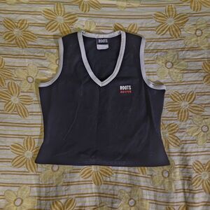 Roots Black and White Sleeveless Top